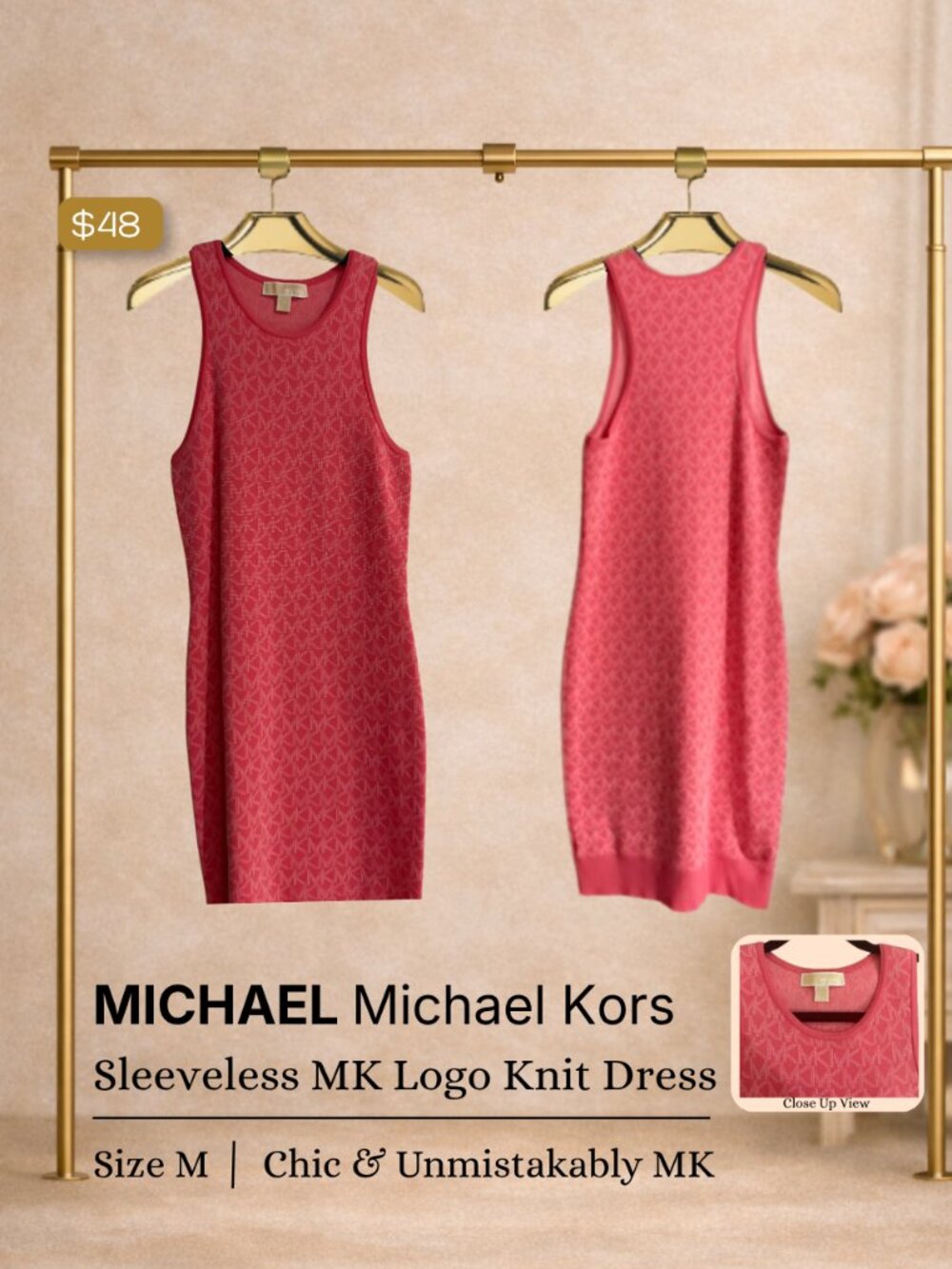 MICHAEL Michael Kors Sleeveless MK Logo Knit Dress